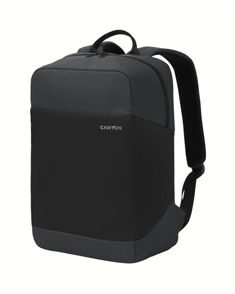 Canyon OnPack UR03, mestský batoh na notebook do 15,6", popruh na kufor, ventilovaný chrbát, čierny