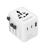 Canyon OnTour 20, univerzálny cestovný adaptér pre 200 krajín, 20W, 2x USB-C / 1x USB-A