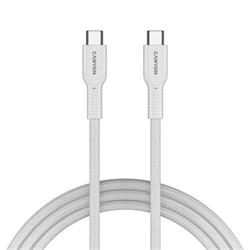 Canyon OnWire CCAP60CL, 1 m, kábel nab. a synchr., USB-C / USB-C, 60W PD, 480Mbps, opletený, biely