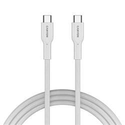 Canyon OnWire CCAP60CL, kábel nab. a synchr., USB-C / USB-C, 60W PD, 480Mbps, opletený, 1 m, biely
