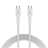 Canyon OnWire CCAP60CL, kábel nab. a synchr., USB-C / USB-C, 60W PD, 480Mbps, opletený, 1 m, biely