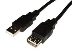 CNS USB 2.0 kábel, A/male - A/female, 2m, čierny