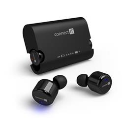 CONNECT IT True Wireless HYPER-BASS Bluetooth slúchadla do uší s mikrofónom, čierne