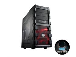 CoolerMaster skrinka miditower HAF 912 Advanced, ATX, USB3.0, priehľadná bočnica, čierna
