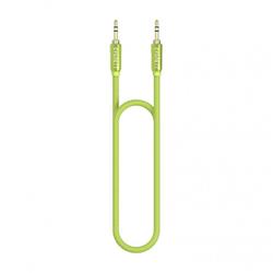 Cygnett, AUX 1m stereo audio kábel 2x3,5 mm konektor, opletený nylonom, zelený