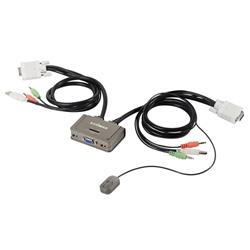 Edimax EK-2U2CA KVM USB 2 ports switch with cable & Audio support