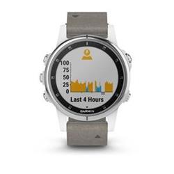 Garmin fenix 5S Plus Sapphire, White, Gray Leather band