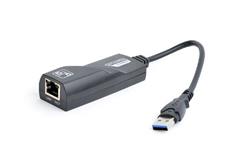 Gembird adaptér - USB 3.0 (M) / RJ45 (F) Gigabit LAN, káblik 15cm, čierny