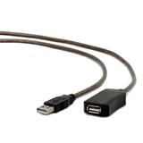 Gembird aktívny predlžovací kábel USB 2.0 (M-F), 5 m, čierny