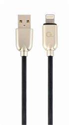 Gembird kábel nabíjací Lightning 8-pin (M) na USB 2.0 (M), prémiový, gumovo - opletený, 2 m, čierny