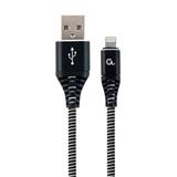 Gembird kábel nabíjací Lightning 8-pin (M) na USB 2.0 (M), prémiový, opletený, 1 m, čierny