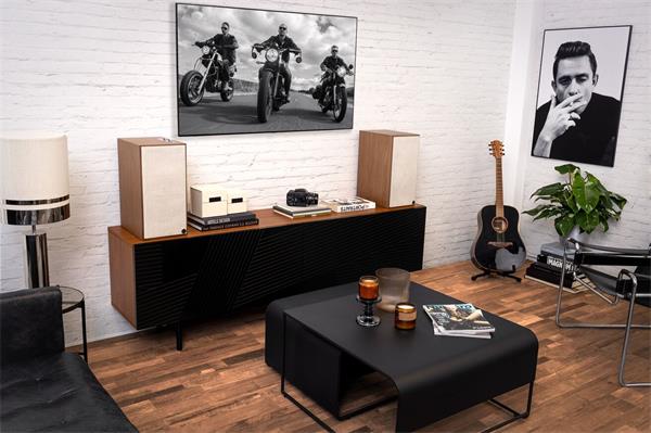 Klipsch The Nines, aktívne reproduktory, 240 W, Bass-reflex, BT, HDMI ARC, USB, Opt., Phono/Line In, matná čierna, pár