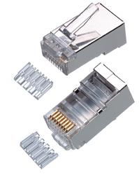 Konektor 8/8 RJ45, cat.6a, STP vložkou 100ks/bal, AWG 24 (lanko)