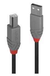 Lindy USB 2.0 A-B M/M 10m, High Speed, čierny, Anthra Line