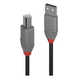 Lindy USB 2.0 A-B M/M 10m, High Speed, čierny, Anthra Line
