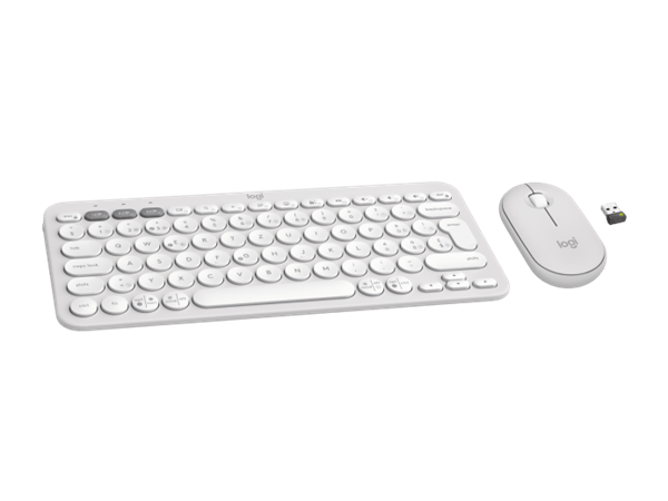 Logitech® Pebble 2 Combo - TONAL WHITE - US INT'L - 2.4GHZ/BT
