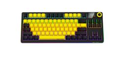 Lorgar KBP70TKLW, Pro bezdrôtová mechanická herná klávesnica, 2.4 GHz/ BT 5.0, Displej, multim. tlač., US layout, žltá