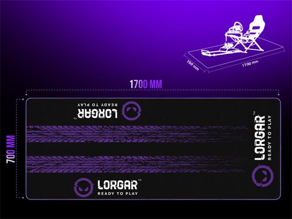 Lorgar LRG-RX1FM, herná racing podložka, anti-slip, 1700×700x3 mm, prešívané okraje