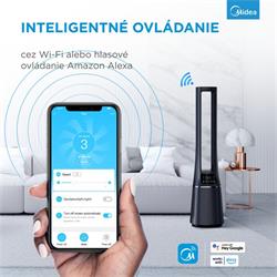 MIDEA Smart ventilátor a cisticka vzduchu bez lopatiek AMS150-PBW ,WiFi,DO,H13 HEPA filter,10 rýchlostí,ION,48m2,casovac
