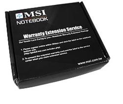 MSI NB Warranty Extension Card