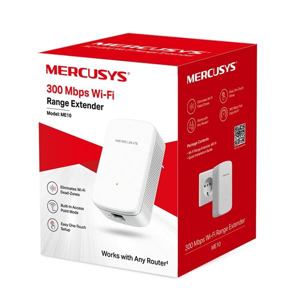 N300 Wi-Fi Range Extender SPEED: 300 Mbps at 2.4 GHz SPEC: 2 × Internal Antennas, 1 × 10/100Mbps Port, Wall Plugged FEAT