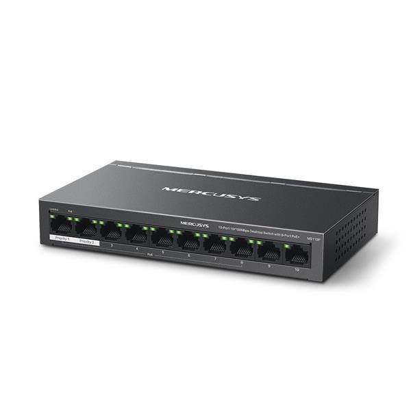 NV Version is suitabe for customers who's voltage input is between 220V-240V"10-Port 10/100Mbps Desktop Switch with 8-Po