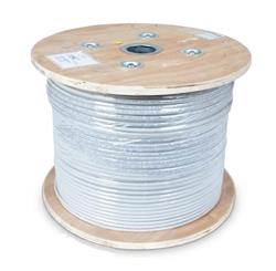 OEM kabel U/FTP, Cat6, drát, LSOH, cievka 305m - šedá