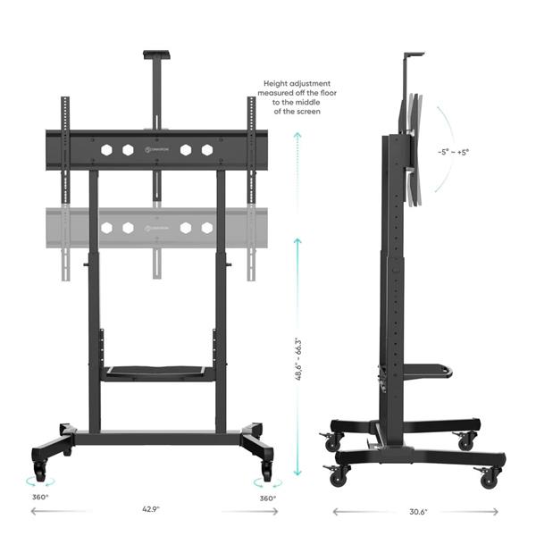 ONKRON TV mobilný stojan pre 50"-100", VESA 1000x600 max, 90kg, čierny