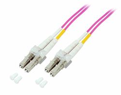Optický Duplex kábel MM 50/125 OM4, LSOH, LC-LC, 1m fialový