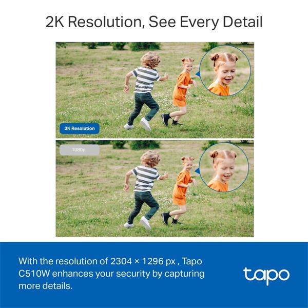 Outdoor Pan/Tilt Security Wi-Fi Camera SPEC: 2K (2304x1296), 2.4 GHz, Horizontal 360o FEATURE: Pan/Tilt, Color Night Vis
