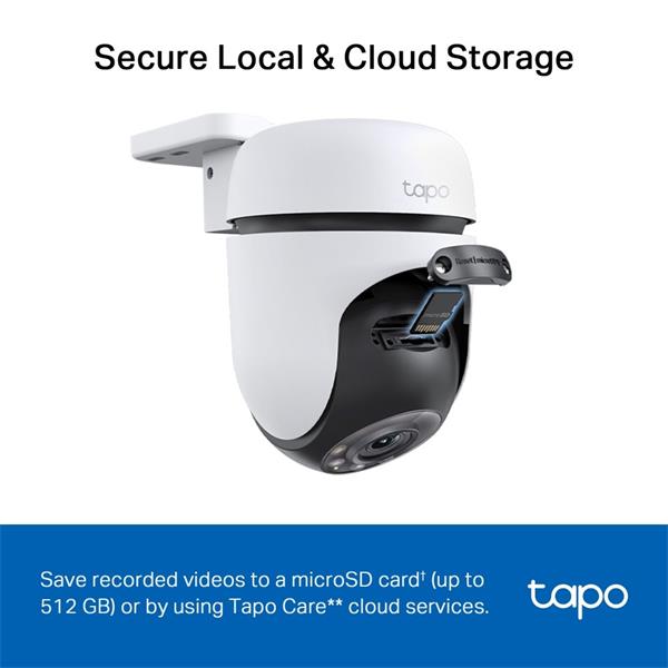 Outdoor Pan/Tilt Security Wi-Fi Camera SPEC: 2K (2304x1296), 2.4 GHz, Horizontal 360o FEATURE: Pan/Tilt, Color Night Vis