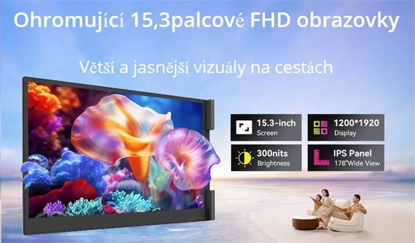 Portable monitor Blackview DCM8 Dual Screen 15.3inch 1920x1200 16:9 LCD 60Hz IPS 178 USB-C 3.1x3, sivo čierny