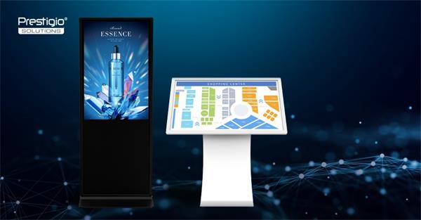 Prestigio Solutions IDS dotykový Indoor Kiosk horiz. naklonený 43", 4K, Android 11: RK3399B/4GB/64GB, IR10 dotykov