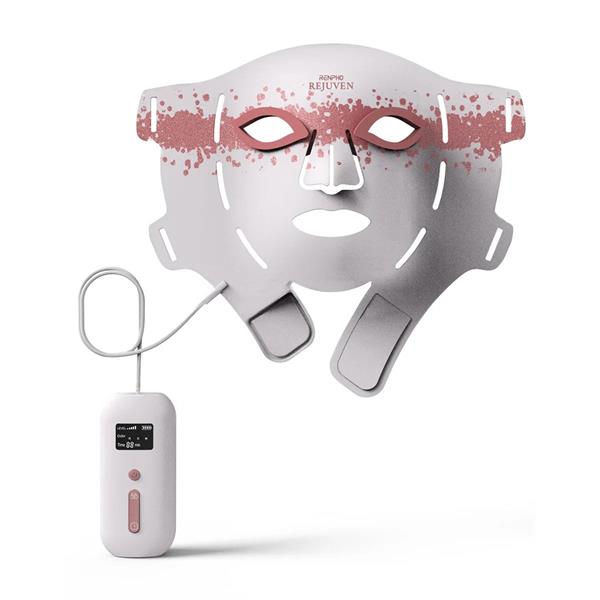 Renpho Rejuven Artemis Blush LED Light Therapy Mask, 432 vysokohustých LED diód, 4 svetelné režimy,5 úrovní intenzity