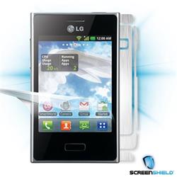 ScreenShield LG Optimus L3 - Films on display and carbon skin (silver)