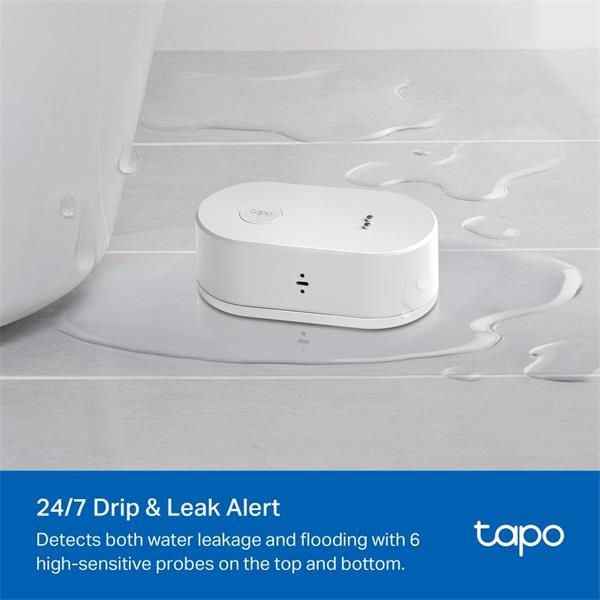 Smart Water Leak Sensor SPEC: 868 MHz, 2 x AAA Battery FEATURE: Tapo Hub Required, Dripping and Leaking Detection, 90dB