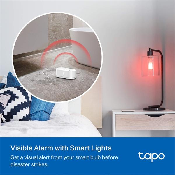 Smart Water Leak Sensor SPEC: 868 MHz, 2 x AAA Battery FEATURE: Tapo Hub Required, Dripping and Leaking Detection, 90dB