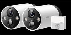 Smart Wire-Free Security Camera, 2 Camera System SPEC: 2 × Tapo C420, 1 × Tapo H200, 2K+(2560x1440), 2.4 GHz, 5200mAh re