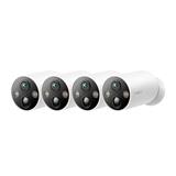 Smart Wire-Free Security Camera, 4-Pack SPEC:2K QHD (2560x1440), 2.4 GHz, 10000mAh rechargeable lithium-ion battery FEAT