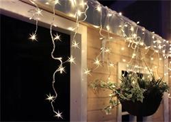 Solight LED vianočný záves, cencúle, 120LED, 3m x 0,7m, prívod 6m, IP44, biele svetlo
