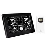 Solight Meteostanica, extra veľký čiernobiely LCD, teplota, vlhkosť, tlak, RCC, USB nabíjanie, čierna