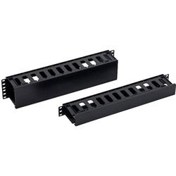 Triton 19" 1U horizontálny management panel 1U plastový, s krytom, RAL9005