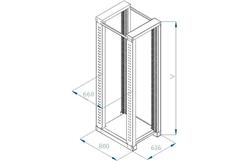 TRITON 19" montážny rám 45U, dvojdielny 600x800, šedý RAL7035