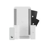 Ubiquiti Connects to in-elevator readers with PoE to authorize floor selection. Supports up to 18 floors with digital in