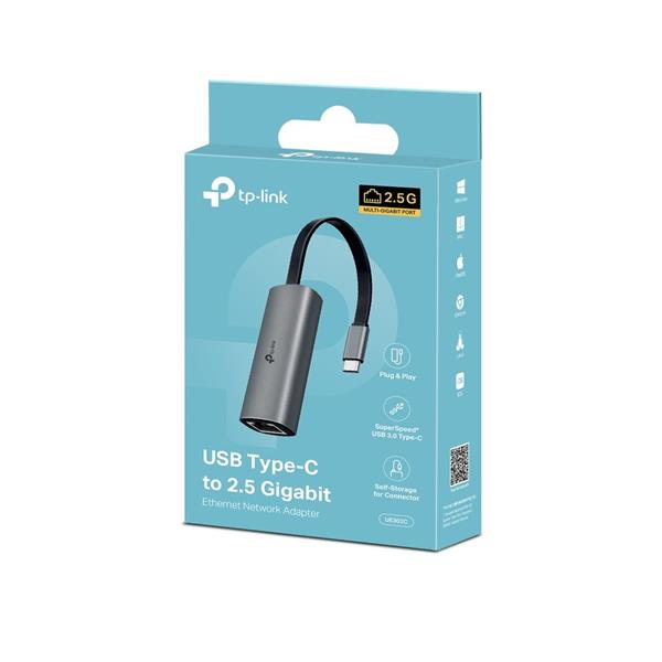 USB 3.0 Type-C to 2.5 Gigabit Ethernet Network Adapter SPEC: 1×USB 3.0 Type-C Connector, 1×2.5 Gigabit Ethernet Port, Fo