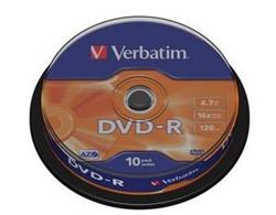 Verbatim - DVD-R 4,7GB 16x 10ks v cake obale