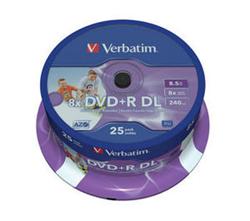 Verbatim - DVD+R 8,5GB 8x Dual Layer Printable 25ks v cake obale