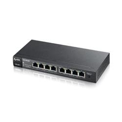 ZyXEL GS1100-8HP 8-port Gigabit Ethernet switch, 4x PoE (802.3at, 30W), Green (802.3az), fanless,