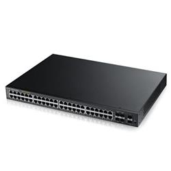 ZyXEL GS2210-48HP, 50-port Managed Layer2+ Gigabit Ethernet switch, 44x Gigabit metal + 4x Gigabit dual personality (RJ4